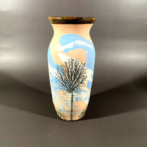 Vintage Sevierville Unmarked Smokey Mountain Design Pottery Vase